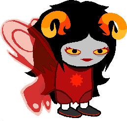 God-tier Aradia in their Maid of Time outfit, hood down.