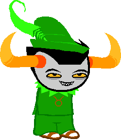 Tavros in her Boy Skylark outfit.